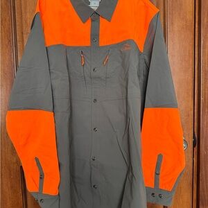 L.L. Bean Men's Orange and Gray Shirt Jacket